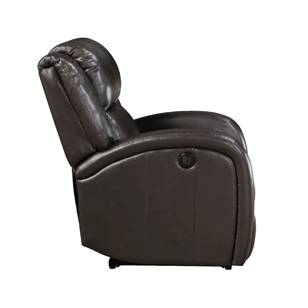 Lexicon Foxcroft Faux Leather Power Reclining Chair in Brown