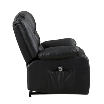 Lexicon Carson Faux Leather Power Lift Chair in Black