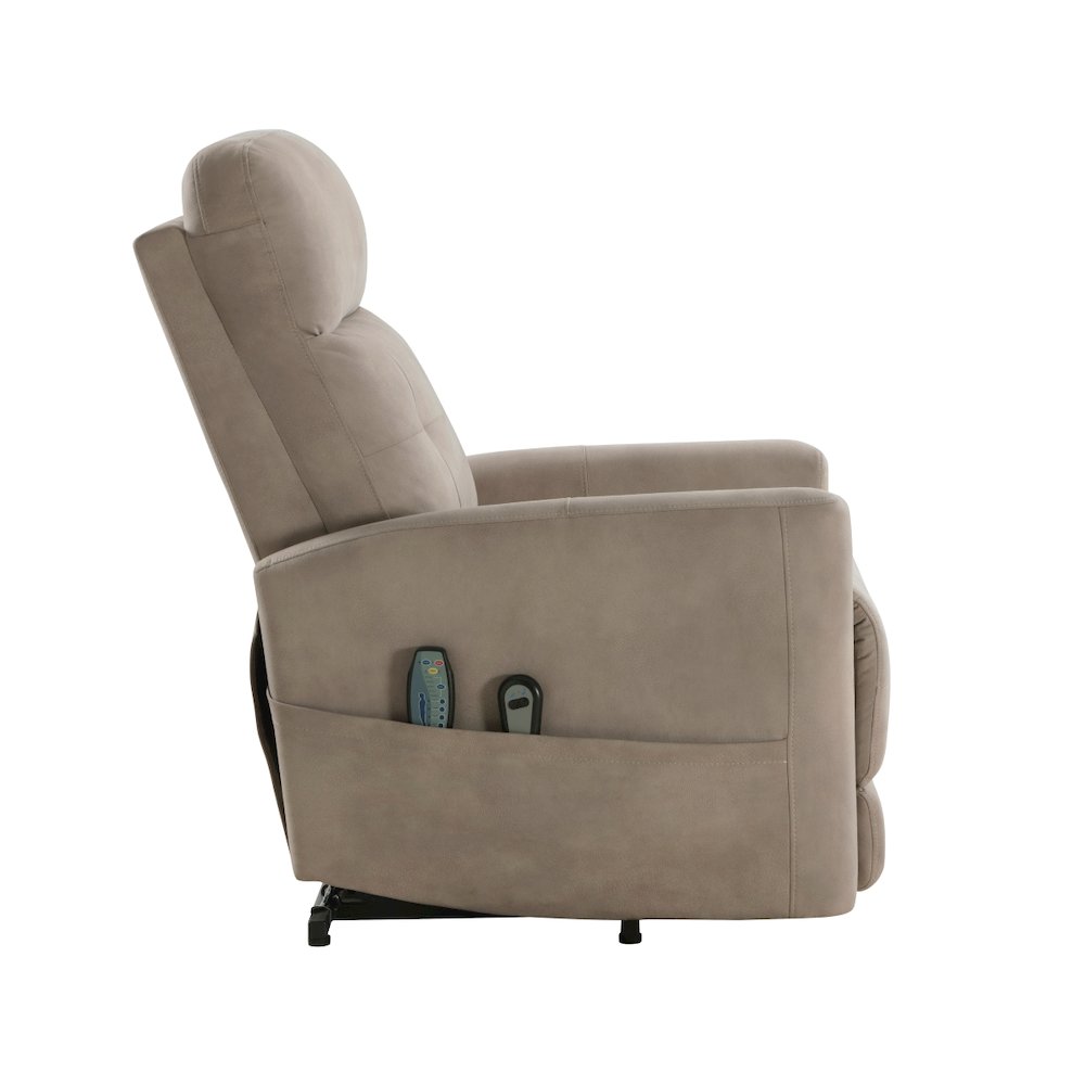Lexicon Wichita Textured Fabric Power Lift Chair in Brown