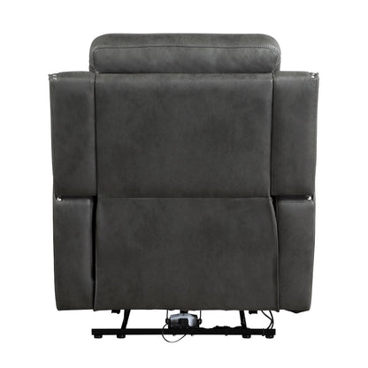 Kellen Microfiber Reclining Chair in Smoky Gray