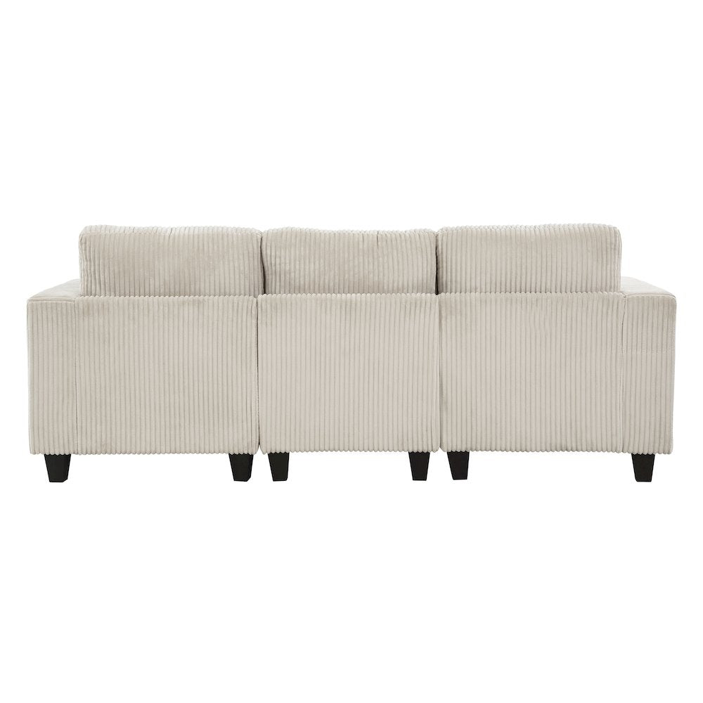 Walterboro Corduroy Sofa with Storage, Storage Pouches in Beige