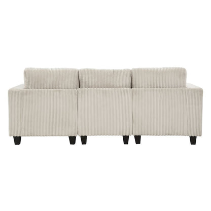 Walterboro Corduroy Sofa with Storage, Storage Pouches in Beige