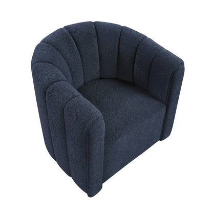 Essex Boucle Swivel Chair with Ottoman in Blue
