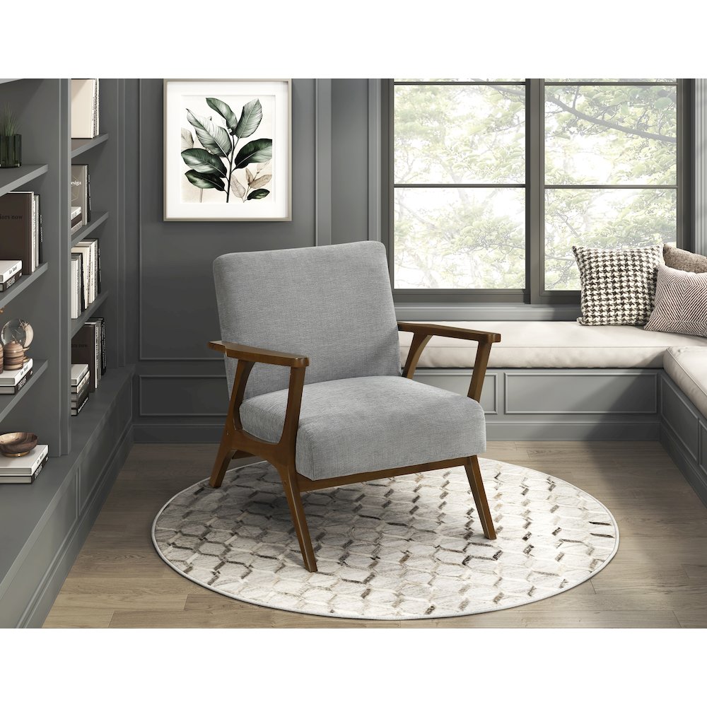 Arden Chenille Accent Chair in Gray