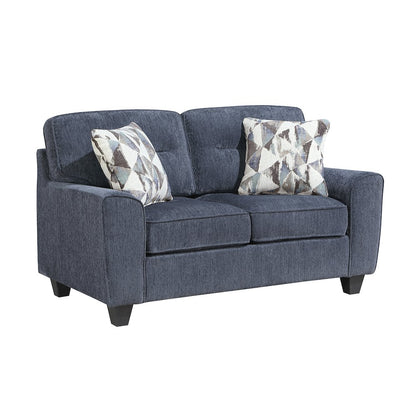 Bennett Chenille 2pc Set: Sofa, Love in Blue