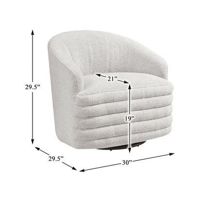 Seville Chenille Swivel Chair in Beige