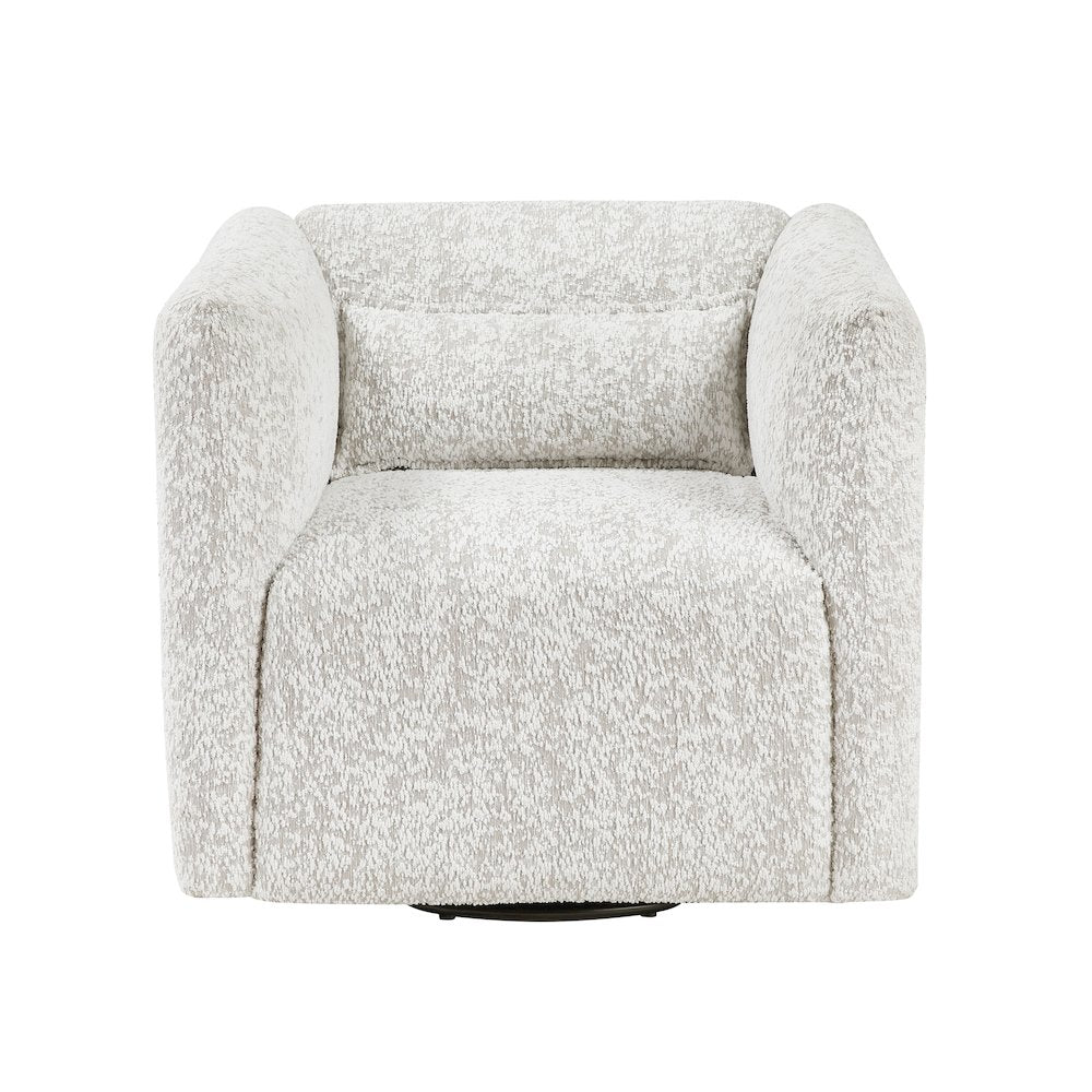 Vienna Jacquard Swivel Chair in Beige