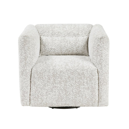 Vienna Jacquard Swivel Chair in Beige