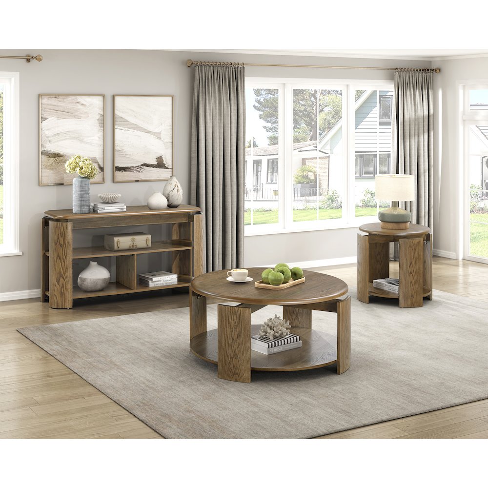 Ellis Asian Hardwood Sofa Table in Brown