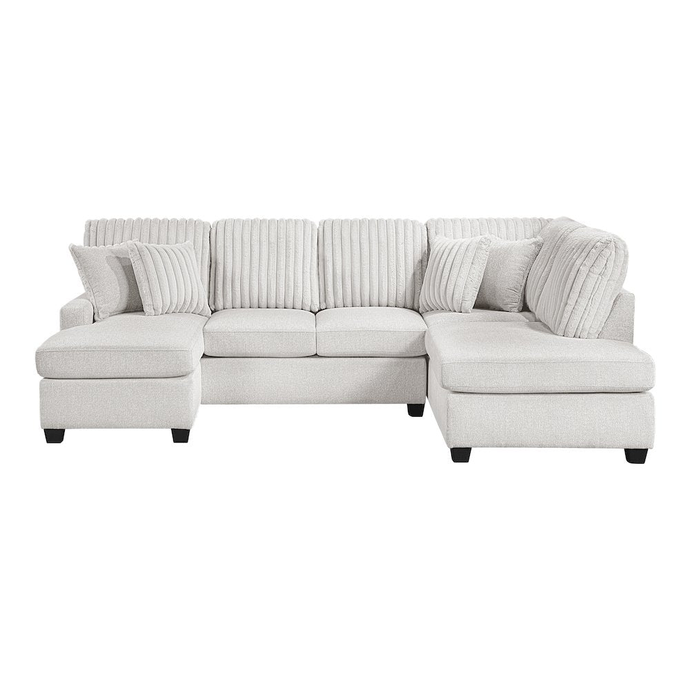 Lawson Cheniille, Corduroy 2-Piece Sectional with Left Chaise in Taupe