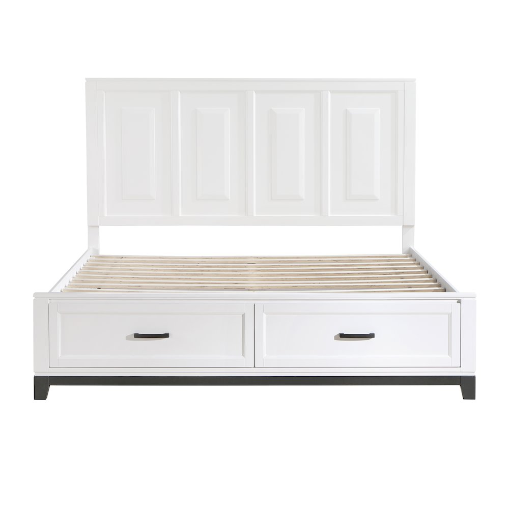 Garretson Acacia CK Pltfm Bed in 2-Tone Finish (White and Metallic Gray)