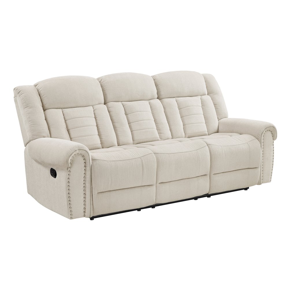 Nutmeg Chenille 2pc Set: Sofa, Loveseat in Beige