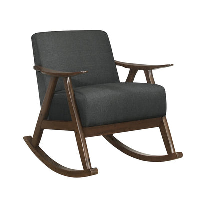 Waithe Textured Rocking Chair in Dark Gray