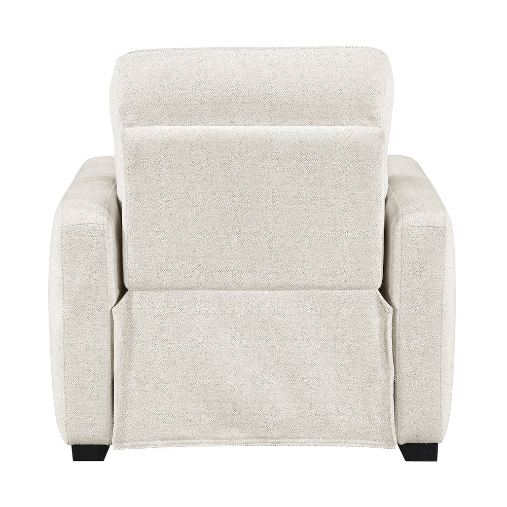 Vera Chenille Power Reclining Chair with USB Charging Ports in Beige