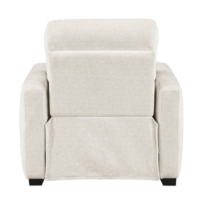 Vera Chenille Power Reclining Chair with USB Charging Ports in Beige