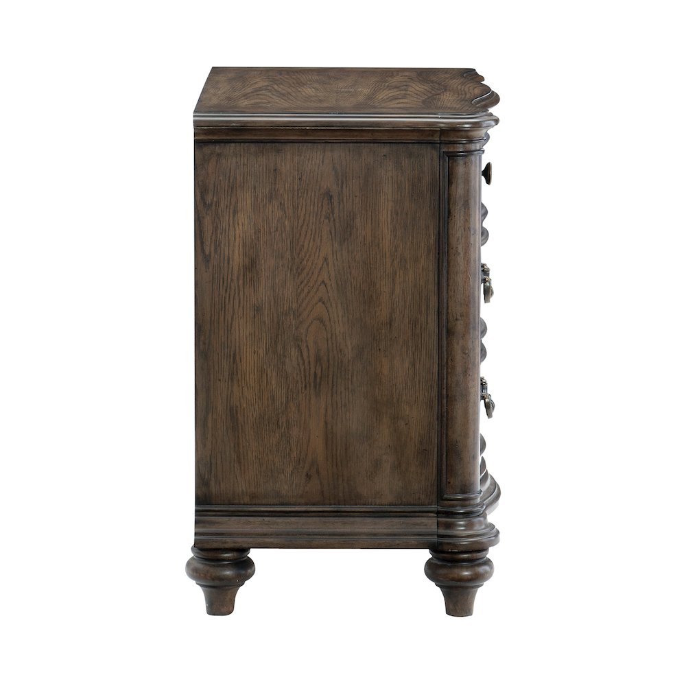 Heath Court Asian Hardwood Nightstand in Brown Oak