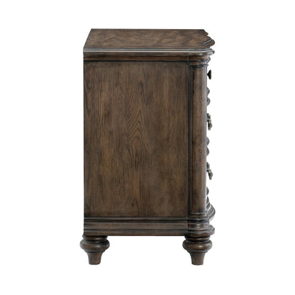 Heath Court Asian Hardwood Nightstand in Brown Oak
