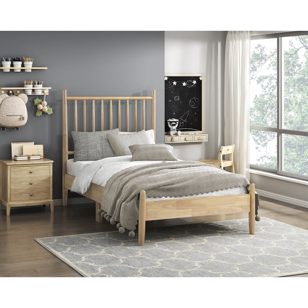 Brickell Rubberwood Twin Platform Bed in Natural