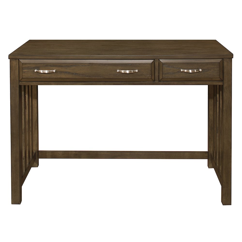 Blanche Asian Hardwood Desk in Brown Gray