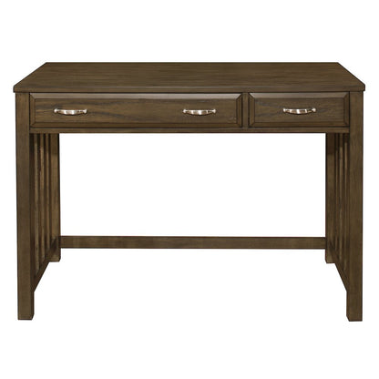 Blanche Asian Hardwood Desk in Brown Gray