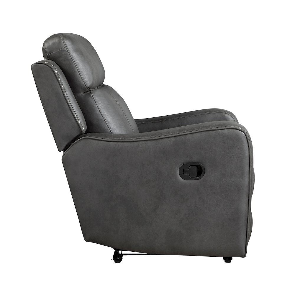 Kellen Microfiber Reclining Chair in Smoky Gray