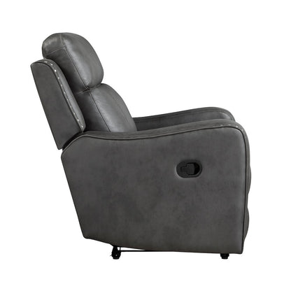 Kellen Microfiber Reclining Chair in Smoky Gray