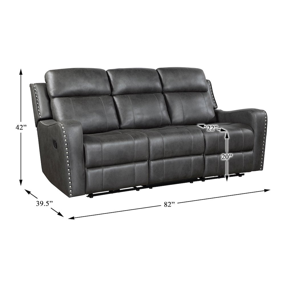 Kellen Microfiber 2pc Set: Sofa, Love in Smoky Gray