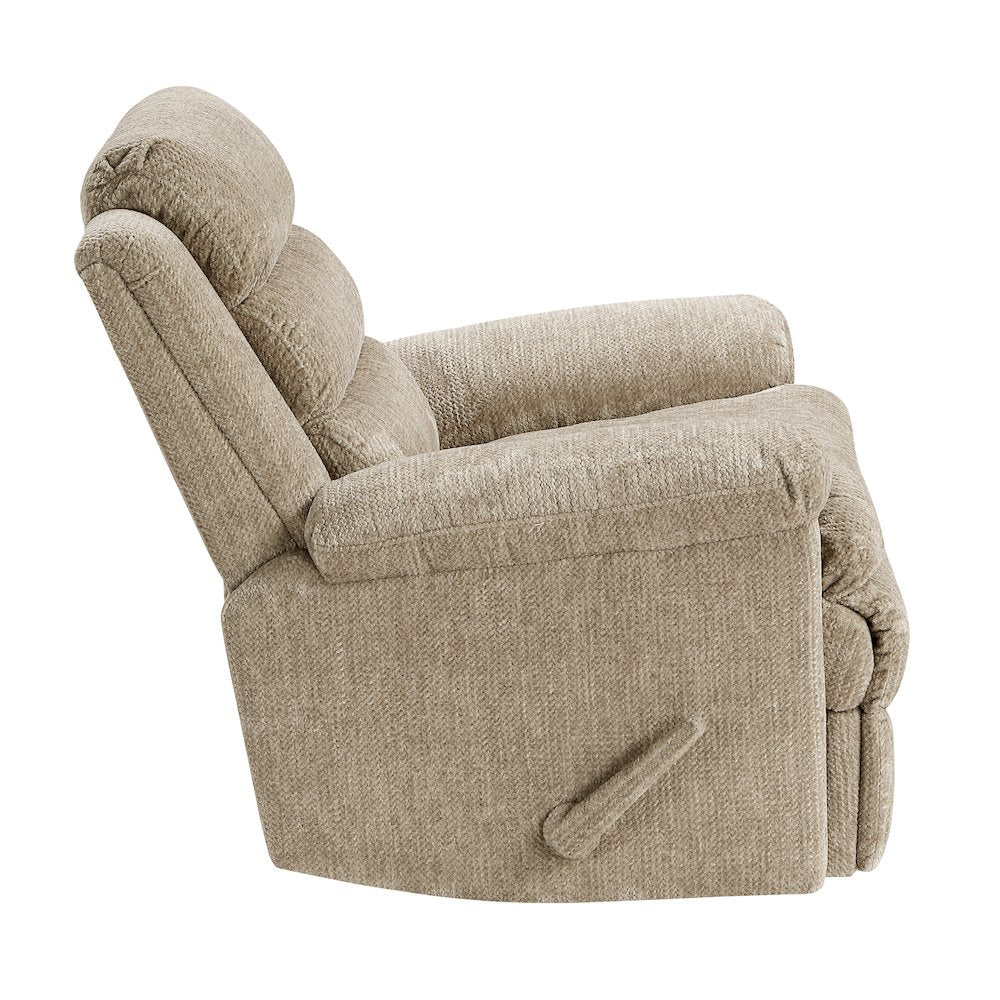 Oxford Microfiber Swivel Glider Reclining Chair in Brown