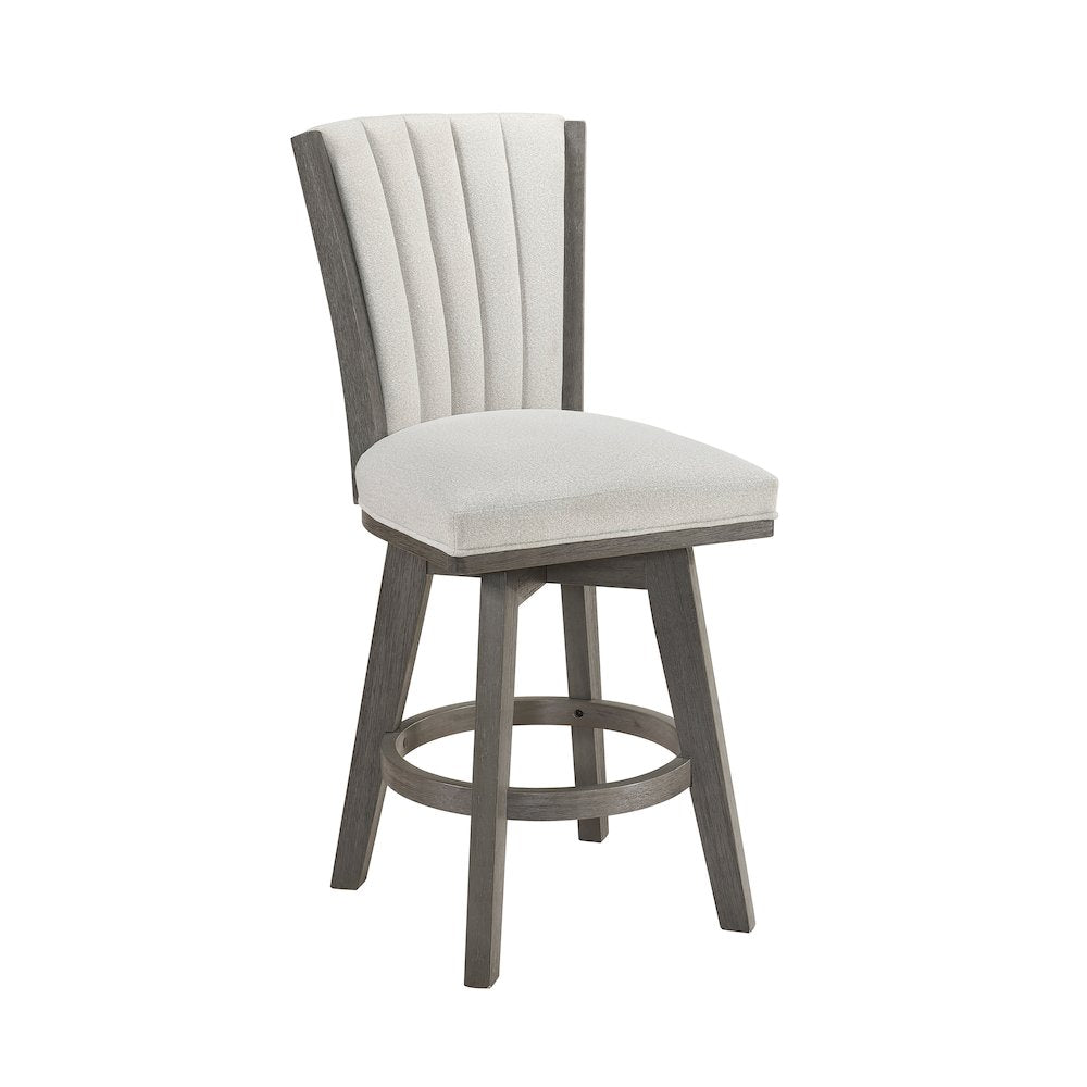Corvallis Velvet Counter Height Swivel Stool, Set of 2 in Beige