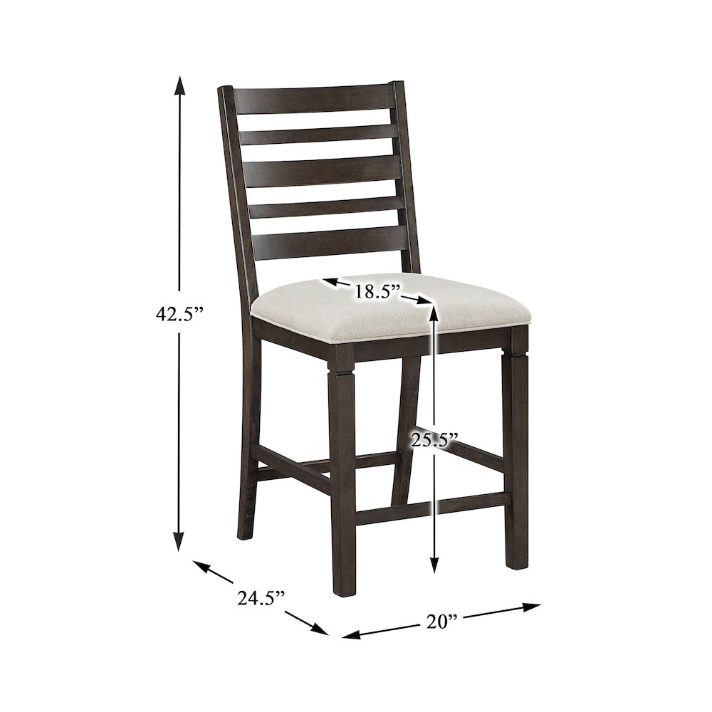 Victoria Asian Hardwood 7pcs Counter Height Dining Set in Dark Espresso