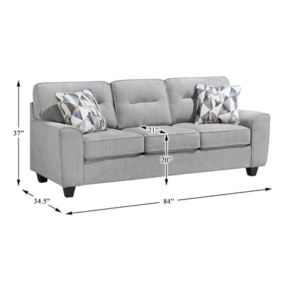 Bennett Chenille 3pc Set: Sofa, Love, Chair in Gray