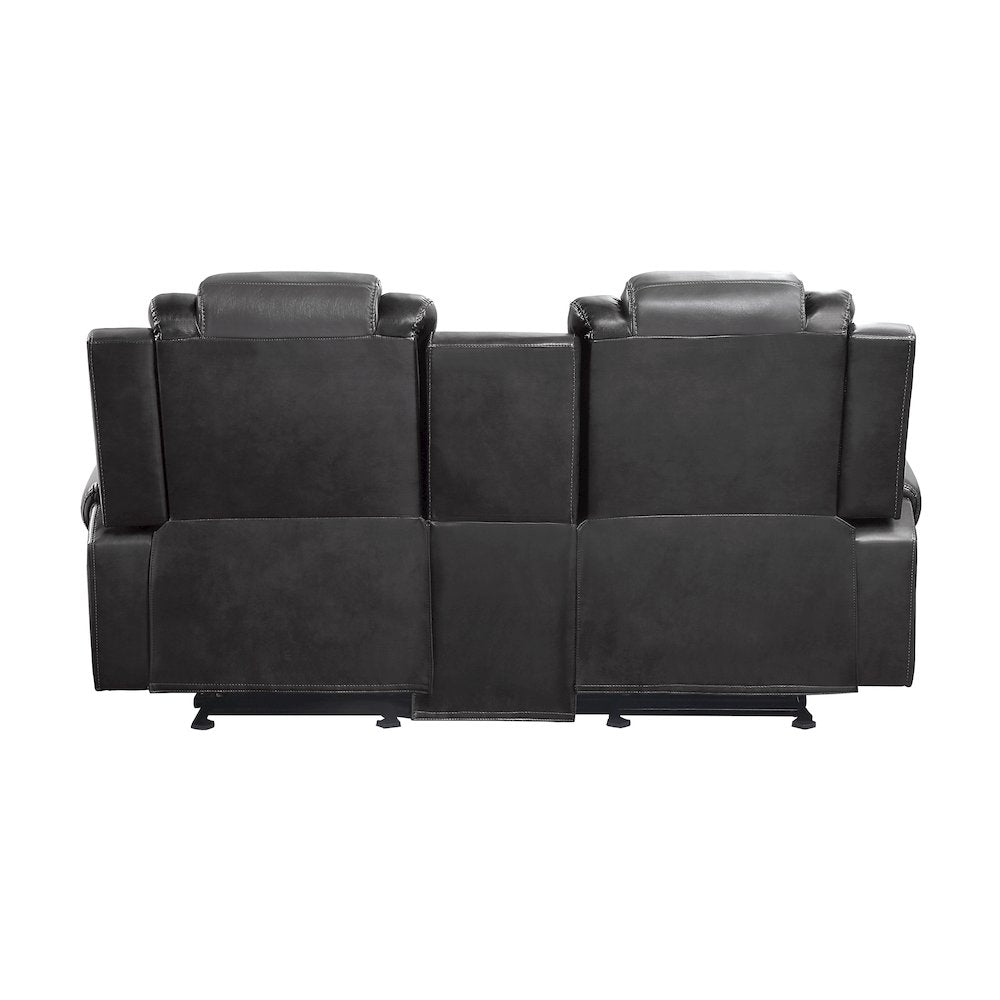 Briscoe F. Leather Dbl Gldr Rclng L.Seat in 2-Tone (L. Gray and D. Gray)