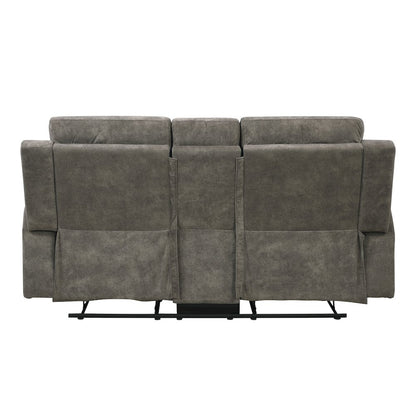Muncie Microfiber Dbl Reclining Love Seat with Center Console in Brown