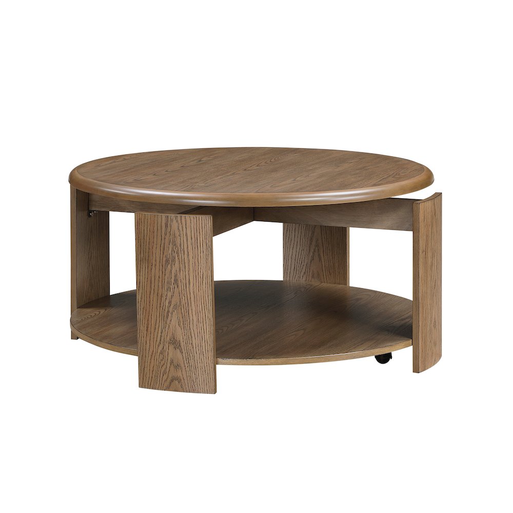 Ellis Asian Hardwood Cocktail Table in Brown