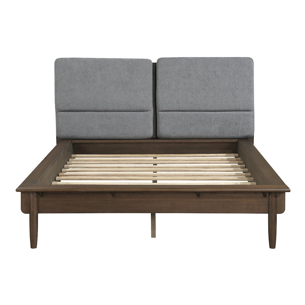 Astrid Asian Hardwood Eastern King Platform Bed in Walnut
