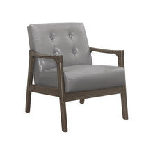 Alby Faux leather Accent Chair in Gray