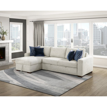 Isla Microfiber 2-Piece Sectional with Reversible Chaise in Beige