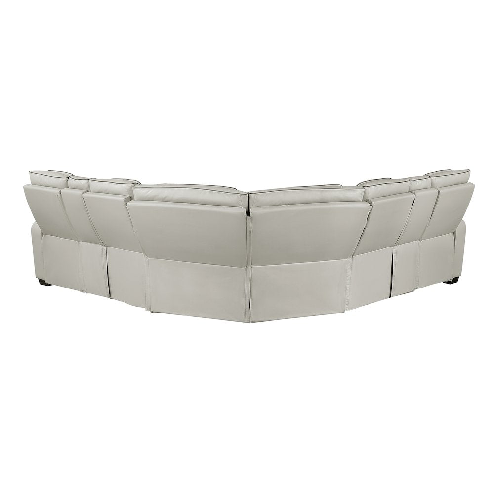 Fairway Faux Leather 3-Piece Power Reclining Sectional in Taupe