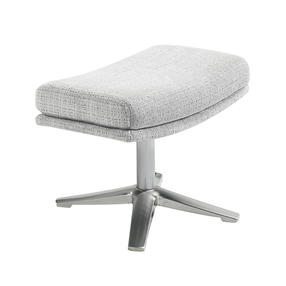 Parker Chenille Swivel Chair with Ottoman in Gray