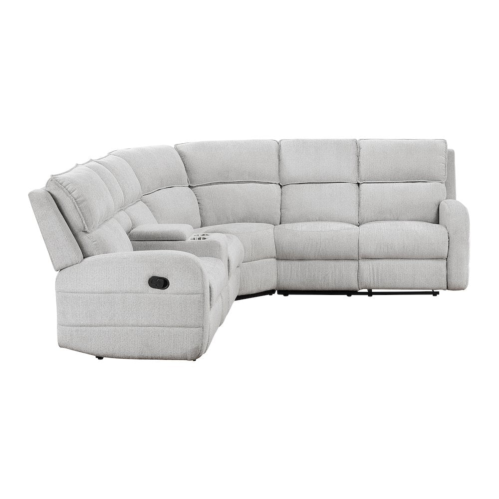 Thorne Chenille 3-Piece Sectional with Left Console in Light Gray