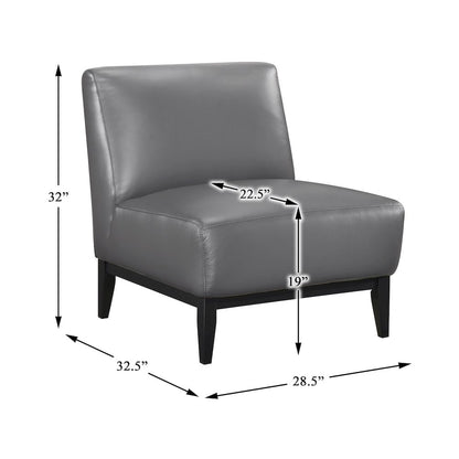 Houghton Leather Accent Chair in Dark Gray