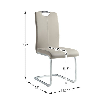Glissand Metal Dining Room Side Chair, set of 2 in Gray