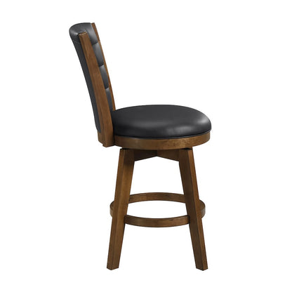 Medford Faux leather Counter Height Swivel Stool, set of 2 in Black