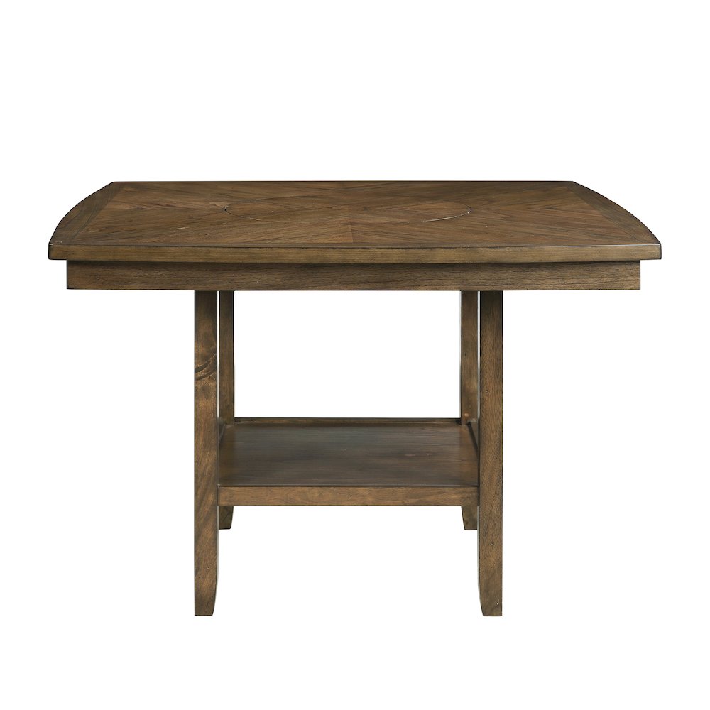 Balin Wood Counter Height Table with lazy susan in Light oak