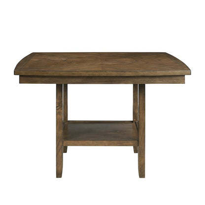 Balin Wood Counter Height Table with lazy susan in Light oak