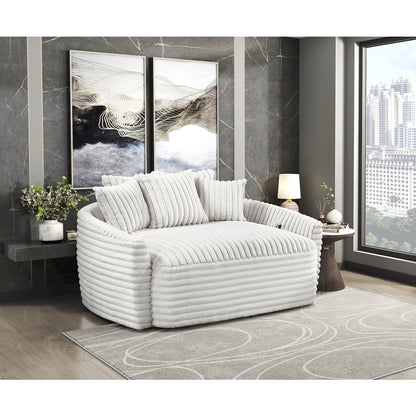 Tomball Corduroy Oversized Chaise Lounge in Beige