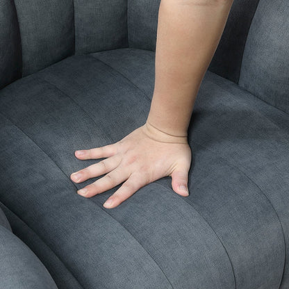 Lonita Velvet Swivel Chair in Dark Gray