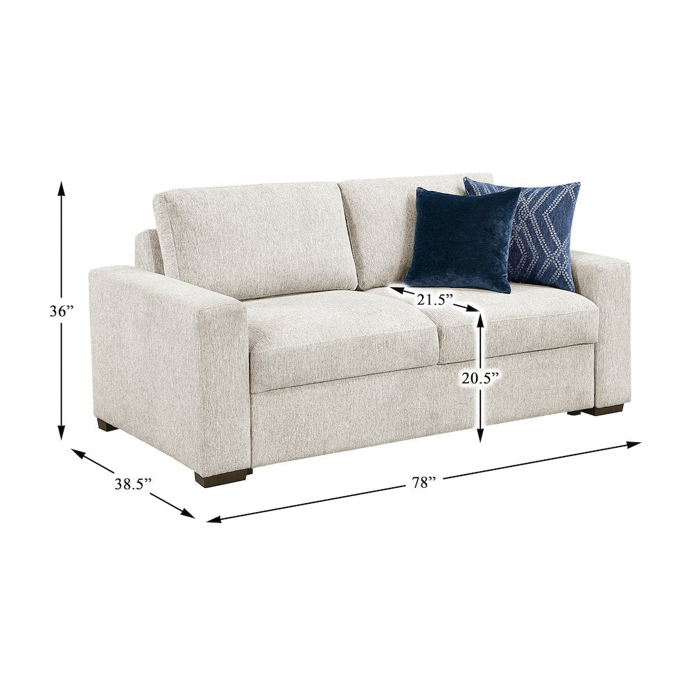 Isla Microfiber Love Seat in Beige
