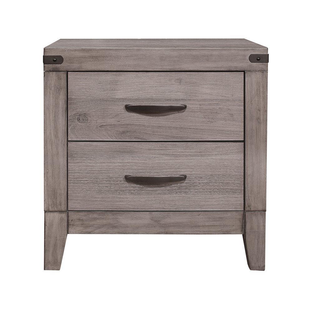 Woodrow Asian Hardwood Nightstand in Gray