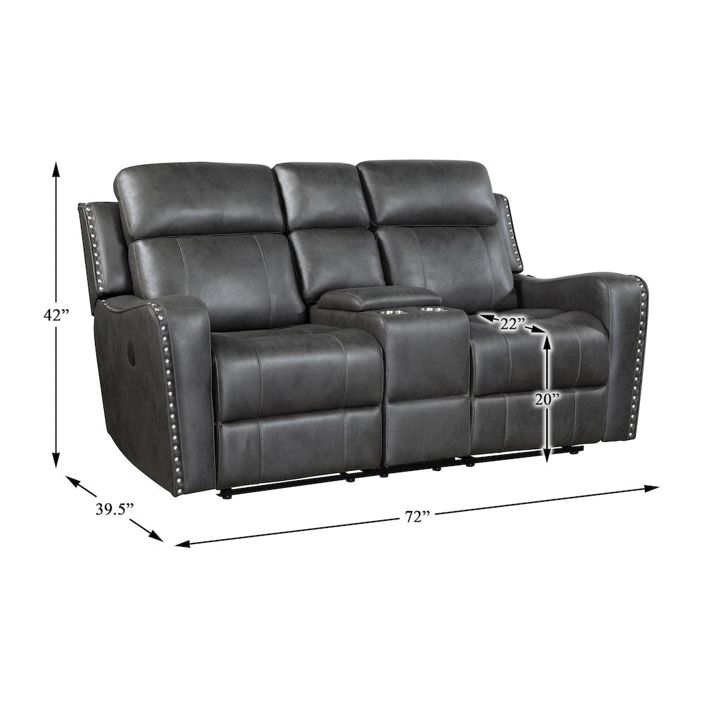 Kellen Microfiber 2pc Set: Sofa, Love in Smoky Gray